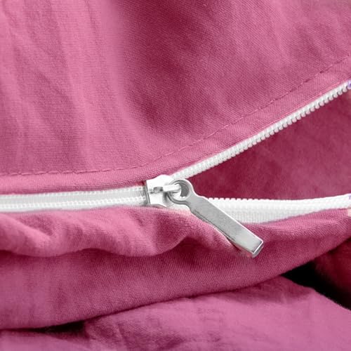 FEDALI HOME Rouge Pink Duvet Cover Queen Size - Extra Cozy Bedding - 160 GSM Ultra Soft Duvet Cover Set with 2 Pillow Shams - 3 Pieces - Comforter Not Included FEDALI HOME