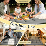 DOWNSTORIA Japanese Floor Mattress, Foldable Futon Mattress Tatami Mat with Handle, Roll Up Dormitory Sleeping Pad for Camping, Guestroom Bed, Twin Size, Grey DOWNSTORIA