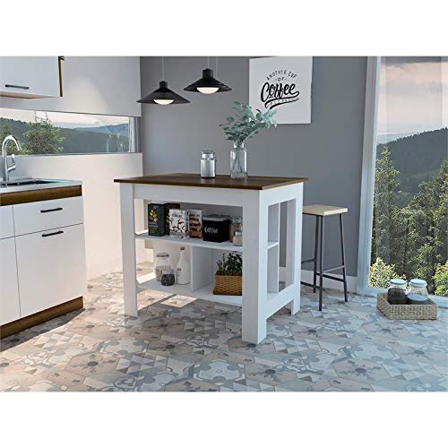 TUHOME Cala Kitchen Island Engineered Wood Kitchen Islands in Multi-Color Tuhome Furniture