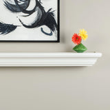 MANTELSDIRECT 60 Inch Floating Fireplace Mantel Wood Shelf in White - Colton from Mantels Direct | Wooden Rustic Wall Shelf Perfect for Décor and Electric Fireplaces MANTELSDIRECT
