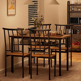 GAOMON Dining Table Set for 4, Kitchen Table and Chairs for 4 with Wine Rack, Dining Room Table Set with 4 Chairs, Rectangular Kitchen Table Set for Small Space, Apartment, Rustic Brown GAOMON