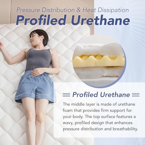 MORIRIN Japanese Floor Futon Mattress (Shikibuton) with Body Pressure Dispersion, Made in Japan, Queen MORIRIN
