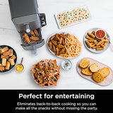 Ninja SL401 DoubleStack XL 2-Basket Air Fryer, DoubleStack Technology Cooks 4 Foods at Once, Compact Design, 10 QT, 6-in-1, Smart Finish & Match Cook, Air Fry, Broil, Bake, Easy Meals, Easy Clean,Grey Ninja