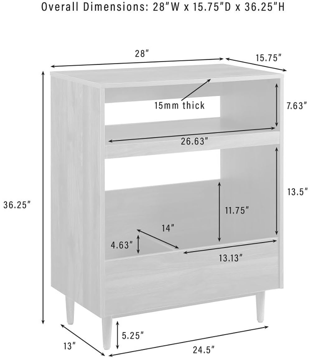 Crosley Furniture Liam Turntable Record Player Stand with Storage for Vinyl Records, Mid Century Modern, Black Crosley Furniture