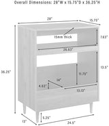 Crosley Furniture Liam Turntable Record Player Stand with Storage for Vinyl Records, Mid Century Modern, Black Crosley Furniture