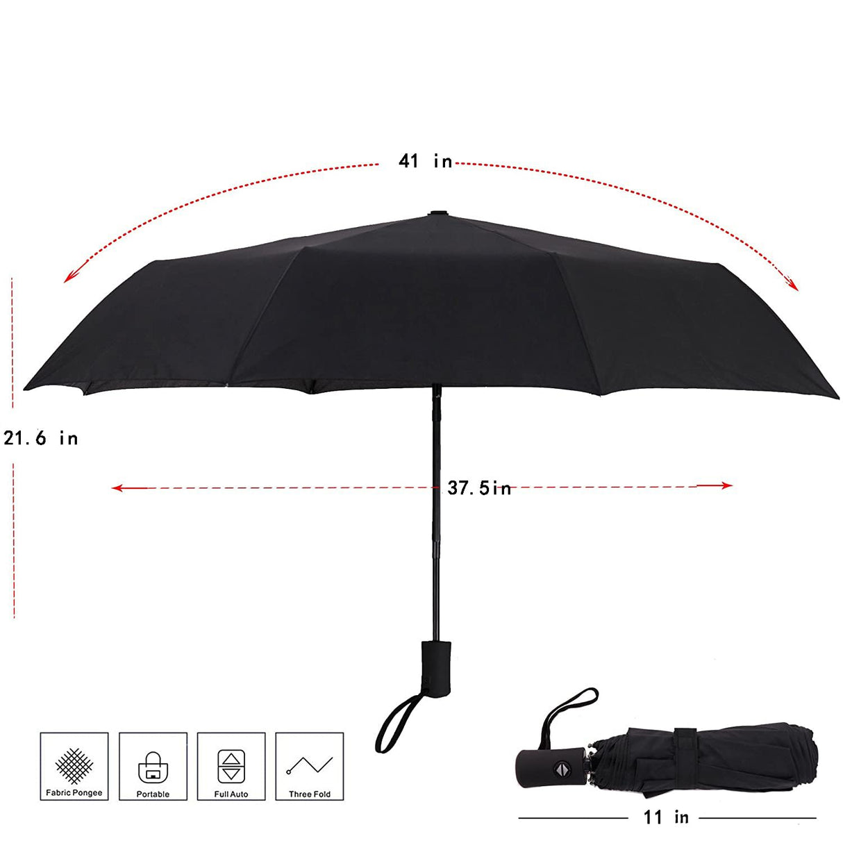 SY COMPACT Travel Umbrella Windproof Automatic LightWeight Unbreakable Umbrellas-Factory outlet umbrella (Black) SY COMPACT