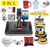 CHIPEL Heat Press Machine, 30 * 38CM 8 in 1 Combo Heat Press Machine Sublimation Heat Transfer Printer for Mug/Cap/T Shirt (Size : EU) CHIPEL