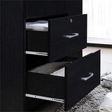 Allora 3 Door Armoire with 2 Drawers 3 Shelves in Black Allora