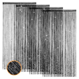 4 Pieces Glitter String Curtains Doorway Beads Curtains, 39 x 79 Inch Hanging Fringe Hippie Room Divider Door String Curtain Boho Doors Tassel for Doorways, Windows, Closet, Privacy Decor (Black) VavoStocks