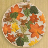 LEISURE ARTS Embroidery Kit 6" Falling Leaves - Cross Stitch Kits for Beginners - Embroidery kit for Beginners - Embroidery Kits for Adults - Embroidery Kits for Adults