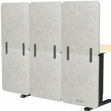 VIVO Clamp-on 59 x 46 inch Desk Privacy Panel, Sound Absorbing Cubicle Dividers, 3 Acoustic Partitions, Above and Below Desktop, Gray, PP-3-C060G VIVO