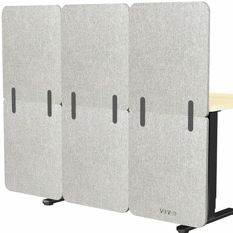 VIVO Clamp-on 59 x 46 inch Desk Privacy Panel, Sound Absorbing Cubicle Dividers, 3 Acoustic Partitions, Above and Below Desktop, Gray, PP-3-C060G VIVO