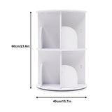 DDBESSIC 2-Tier 360° Rotating Bookshelf Tower for Small Spaces - White Display Shelf DDBESSIC
