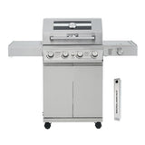 Monument Grills Larger 4-Burner Propane Gas Grills bbq Stainless Steel Heavy-Duty Cabinet Style with Knob Controls Side Burner Mesa 400m with Smoker Box (2 Items) Monument Grills