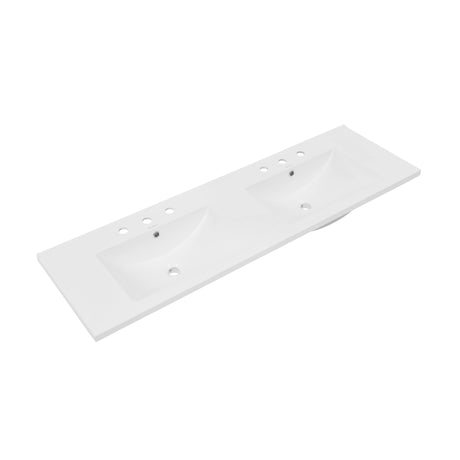60" Vanity Top Bathroom Sink with 3 Holes Swiss Madison