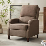 VKNOW Recliner Chair, Fabric Recliner with Soft Armrest, Home Theater Seating with Adjustable Push Back and Lumbar Support, Single Sofa for Adults, Lounge Chair for Living Room, Bedroom（Brown）