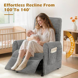 Korser Power Recliner Chair, Small Recliners for Small Spaces, Electric Recliner Chairs for Adults with Remote, Pillow and Side Pockets, Reclining Chair with Memory Function, Living Room, Chenille