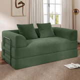Cloud Boneless Convertible Floor Sofa Bed, 70" 4-in-1 Foldable Compressed Loveseat Lounge Sleeper 2 Seater Couches, High-Density Sponge & Corduroy Fabric Futon Daybed for Living Room Bedroom(Green) Living&Giving