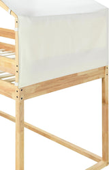 DUORUIMI Playhouse-Inspired Style Wooden Twin Over Full Bunk Bed, Loft Bed with Playhouse, Farmhouse, Ladder and Guardrails, Compatible with Girls Boys Teens (Gray-Play-TOF),bed frame DUORUIMI