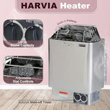 Outdoor Barrel Steam Sauna, 3-4 Person Canadian Red ceda Wood Sauna Room, 4.5KWHarvia Electric Heater, Asphalt Shingle Roof TaTalife