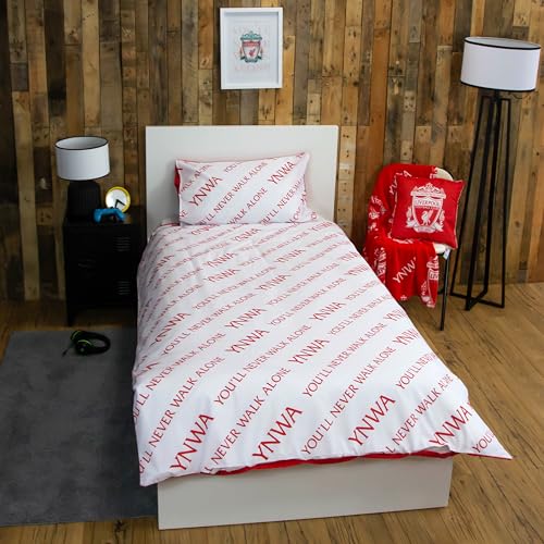 Character World Official Liverpool FC Single Duvet Cover Set, Tone Design | Red Reversible 2 Sided Football Bedding Cover Official Merchandise Including Matching Pillow Case Liverpool F.C.