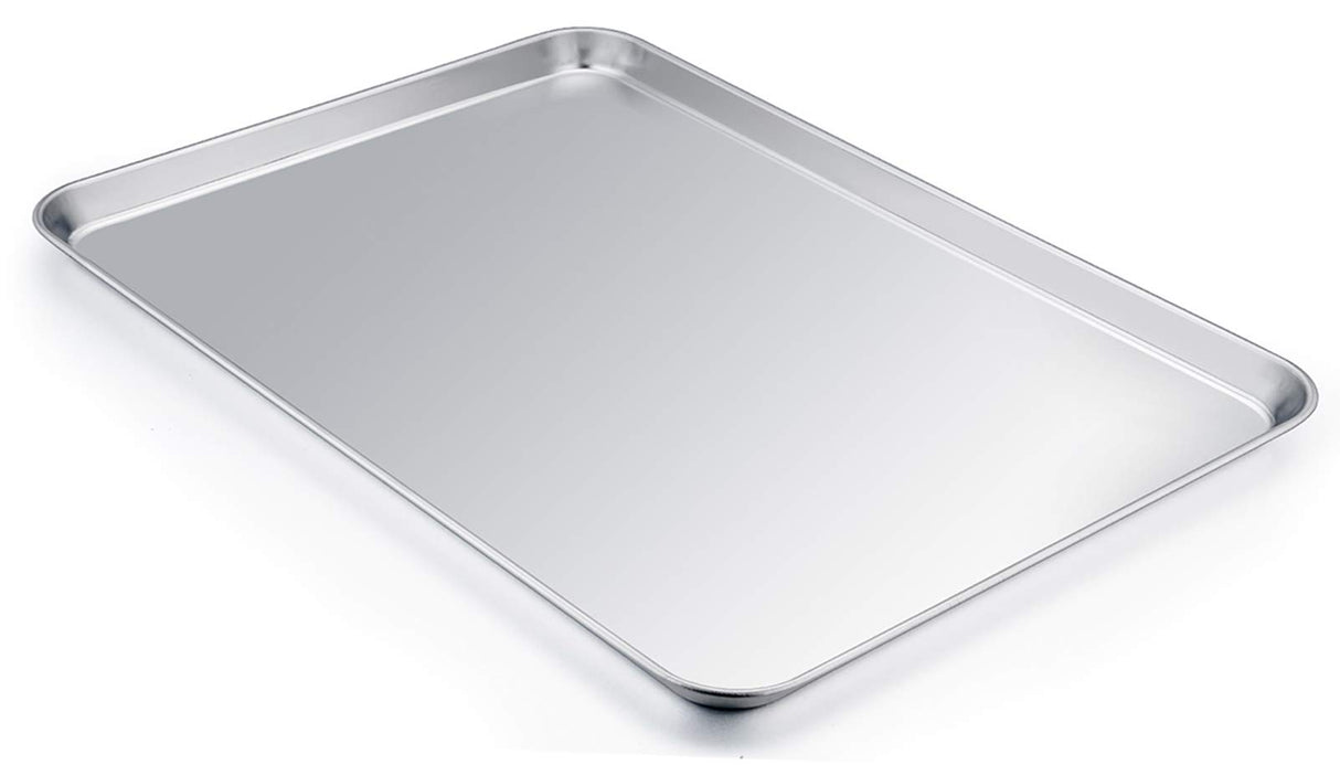 TeamFar Baking Sheet, 20’’×14’’×1’’, Cookie Sheet Half Sheet Baking Pans Stainless Steel, Non Toxic & Healthy, Heavy Duty & Thick Gauge, Mirror Finish & Dishwasher Safe - 2 Piece TeamFar
