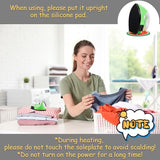 Honoson Mini Craft Iron, Small Portable Heat Press Heat Transfer Machine with Mesh Cloth Pressing Cloth Pad Silicone Pad, Charging Base Accessories for T Shirt Shoe DIY Bag(Green) Honoson