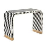 Hansa Bone Inlay Waterfall Console Table Stripe Design Coffee Centre Table(Black&White 30W x 30H x 12D inches), HH0123_30x12 HANSA IT’S WORTH IT