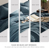 Geniospin Queen Comforter Set - 7 Pieces Comforter Queen Size, Soft Solid Bedding Set for All Season, Textured Bed in a Bag with Sheets, Pillowcases & Shams (Navy Blue, 90''x90'') Geniospin