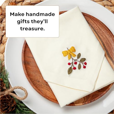 Stick and Stitch Embroidery Patterns, Holiday/Snowflake Designs, Water Soluble Embroidery Stabilizer Transfer Paper, Adult Beginner Hand Embroidery Kit for Gifts (Holiday 3 Pages) HavTerra
