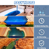 Shabebe Deep Pour Epoxy Resin 1.5 Gallon [2024 Upgrade], Up to 6" Pour Depths Epoxy Resin, Bubble Free & Super-Gloss Flow Casting Resin, UV Resistant Epoxy for Wood Table, River Table, Countertops Shabebe