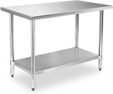 STABLEINK NSF Stainless Steel Table, 24 x 48 Inches Metal Prep & Work Table with Adjustable Undershelf, for Commercial Kitchen, Restaurant, Hotel and Garage，Stainless Steel prep Table Work Table STABLEINK