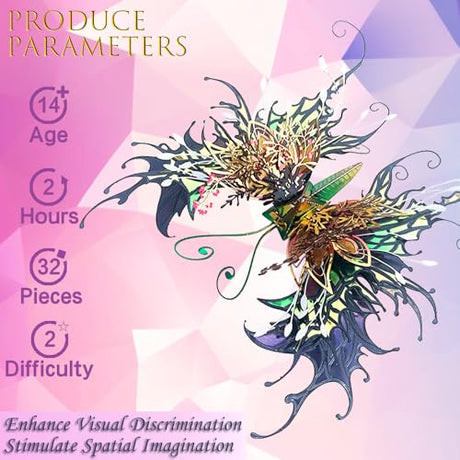 NovnZodiex 3D Metal Puzzles for Adults,Butterfly Model Building Kits,Cute Insect Design,Brain Teaser Puzzle,DIY Mechanical Assembly Kit Creative Ornament Suitable for Home Decor Art Craft (Black) NovnZodiex