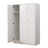 Panana 3 Door Armoires Wardrobe Closet with Clothes Hanging Rail, 6 Storage Shelves Cupboard Unit Bedroom Furniture Panana