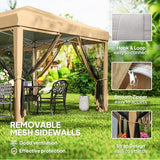 Outsunny 10' x 20' Pop Up Canopy Tent with Netting, Heavy Duty Instant Sun Shelter, Large Tents for Parties with Carry Bag for Outdoor, Garden, Patio, Beige Outsunny