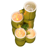 Haobos Tiered Bamboo Appearance Column Tabletop Fountain Relaxation Desktop Waterfall Fountain, 10.6 Inch Tall Simulation Natural Bamboo Cascading Fountain Decorate for Home/Office Haobos