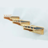 Natural Solid Wood Wall Mounted Cat Shelves, Superhighway Walkway Balcony Cat Wall Furniture Shelves, Wall Steps Stairs, Wall Perch SHENGOCASE