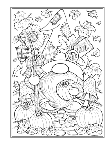Creative Haven Autumn Harvest Coloring Book (Adult Coloring Books: Seasons) WoodArtSupply