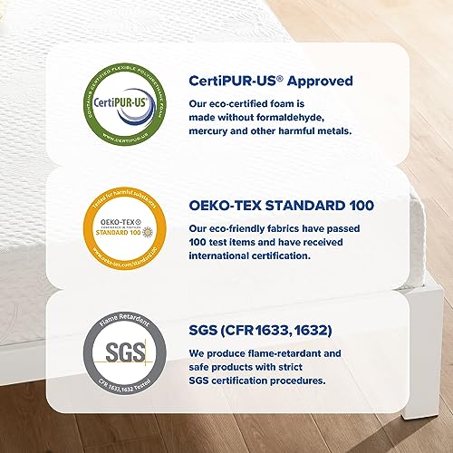 Olee Sleep Twin Mattress, 8 Inch Gel Memory Foam Mattress, Gel Infused for Comfort and Pressure Relief, CertiPUR-US Certified, Bed-in-a-Box, Medium Firm, Twin Size