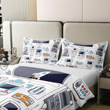 100% Cotton Gamer Bedding Sets for Boys,Gaming Duvet Cover Set Full Size,Boys Video Games Comforter Cover,Gamepad Designs Bed Set for Teen Boys Bedroom,Joystick Controller,3 Pcs with 2 Pillow Shams Erosebridal