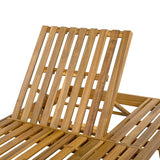Christopher Knight Home Kayes Acacia Wood Chaise Lounge Chair Outdoor Set of 2, Poolside Sun Lounger Recliner, Patio Outdoor Chaise Lounge with 4'' Triple Folds Cushion, Teak+Cream