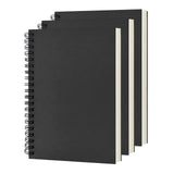 DSTELIN Blank Spiral Notebook, 3-Pack, Soft Cover, Sketch book, 100 Pages / 50 Sheets, 7.5 inch x 5.1 inch, 100GSM, (Black) DSTELIN