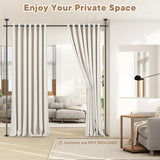 Bonpally Room Divider Curtain Rod, No Drilling Room Separator for Space Partition, 4-10ft (H) 28-70 inch(W) Adjustable Heavy Duty Temporary Wall Divider Floor to Ceiling Tension Rod, Black Bonpally