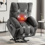 MAHOMICO Power Lift Recliner Chair for Elderly with Vibration Massage and Lumbar Heating, Electric Lift Recliner Sofa with USB Charging Port and Side Pocket for Living Room Comfort