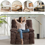 VIKAYAMICS Oversized Rocker Recliner Chair 42” Power Swivel Recliner for Living Room Overstuffed Extra Wide Rocking Recliners with Breathable Soft Fabric Up to 400lbs(Manual Brown)