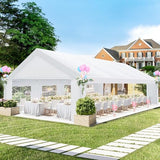 COBIZI 20x30 ft Party Tent Heavy Duty, Large Outdoor Event Tents for Parties with 8 Sidewalls & Built-in Sandbags,Waterproof Wedding Canopy Gazebo Commercial Tent for Carport,Camping,Patio,Windproof COBIZI