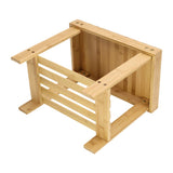 KKTONER Bamboo Step Stool with Storage Shower Bench with Shelf Foot Stool for Bathroom Living Room Bedroom Natural Color KKTONER