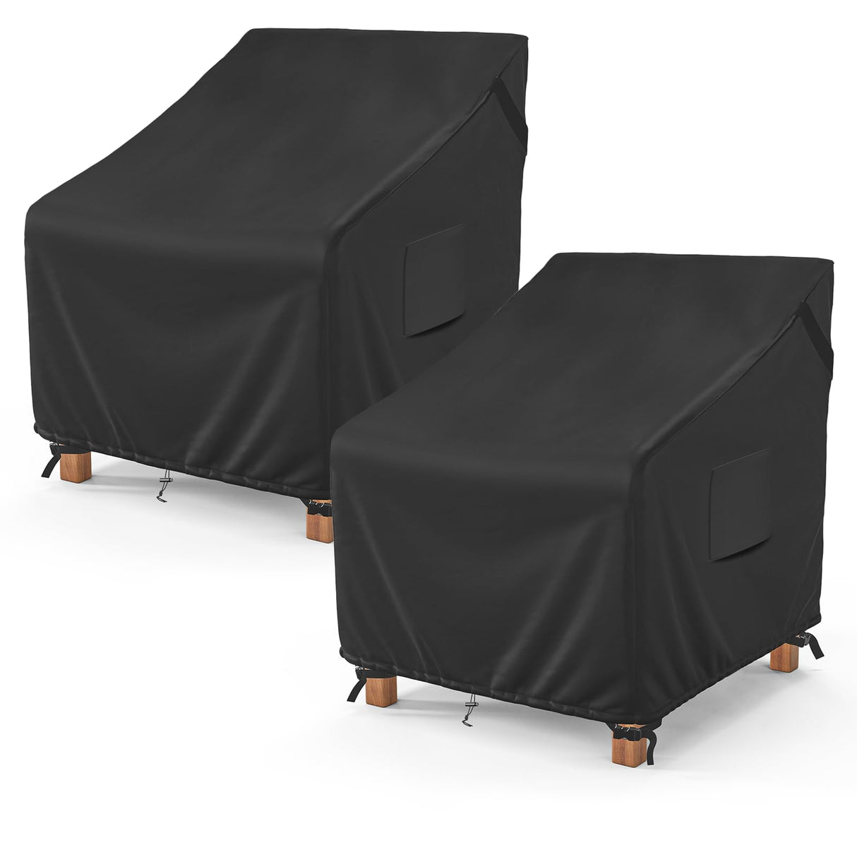 MR. COVER Patio Furniture Covers Waterproof, Outdoor Chair Covers for Rocking Chair, Fits up to 32W x 37D x 36H Inches, Ventilated Air Vents and Convenient Handles Included, Black, 2 Pack MR. COVER