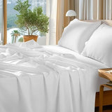 SONORO KATE 100% Egyptian Cotton Sheets Set - 1000 High Thread Count, Luxury 5-Star Hotel Sateen Bed Sheets, Soft, Breathable Long Staple Sheets, Fit up to 16" - 4 PC (White,King) SONORO KATE