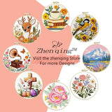Zhenqing Wooden Plant Shelf Cross Stitch Kit for Beginners, 11CT Printed 24x24cm with Hoop, 6 Potted Succulent Embroidery Set (70978)